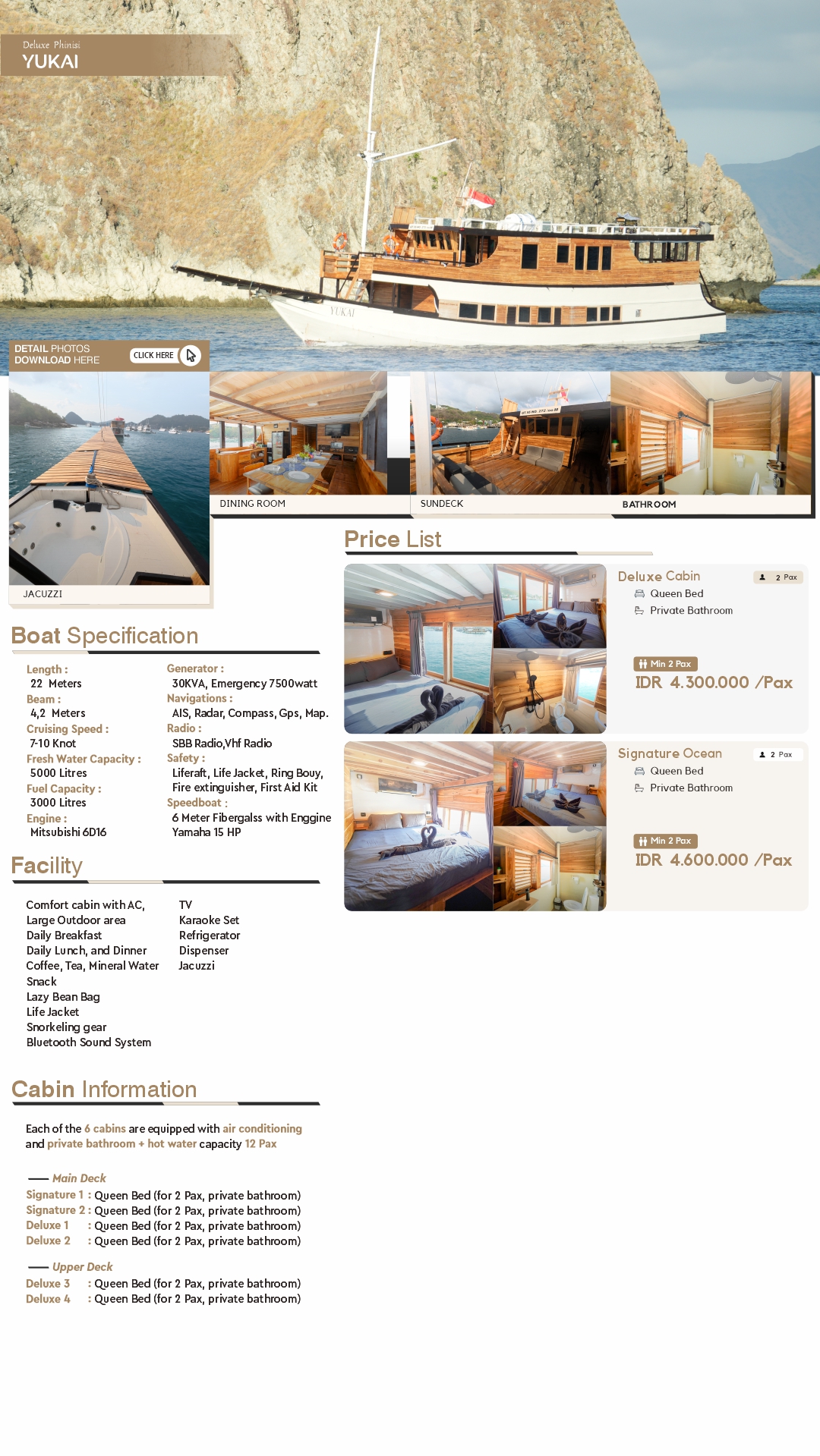 Yukai Deluxe Phinisi Flyer — Full Price List and Specifications