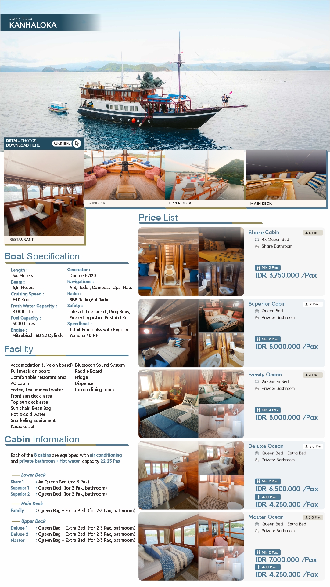 Kanhaloka Luxury Phinisi Flyer — Full Price List and Specifications