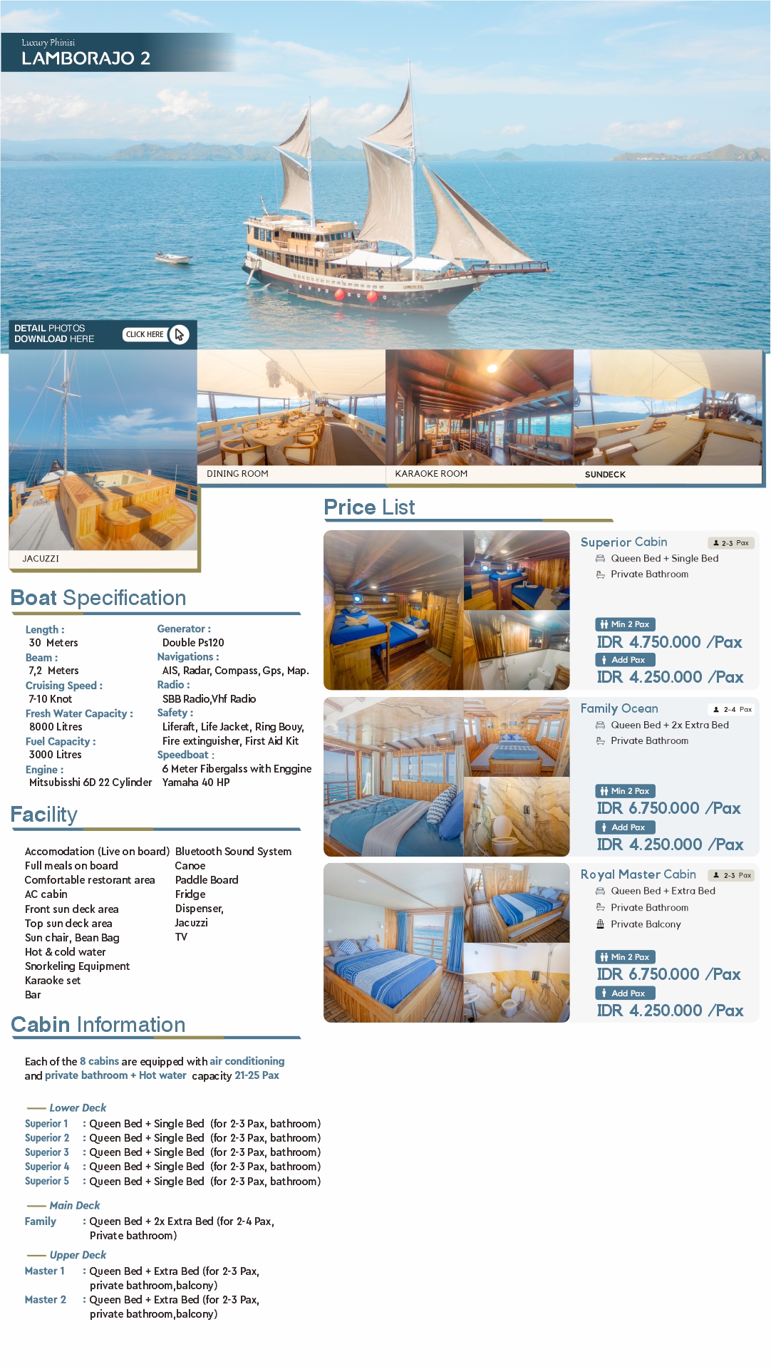 Lamborajo 2 Luxury Phinisi Flyer — Full Price List and Specifications