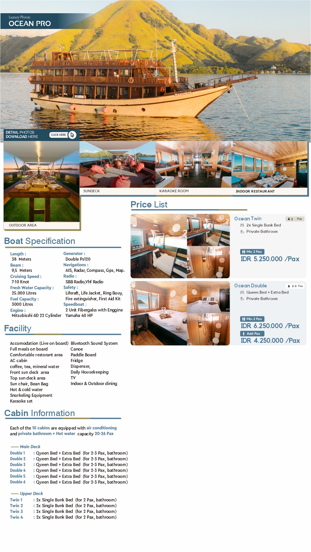 Ocean Pro Luxury Phinisi Flyer — Full Price List and Specifications